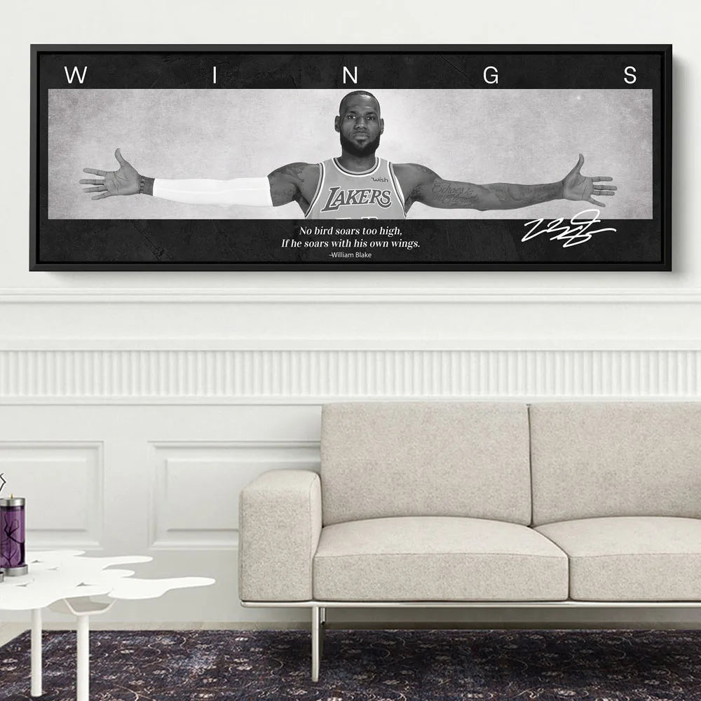 Lebron James Wings NBA Wall Art Poster
