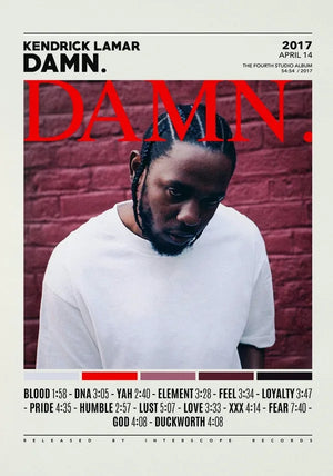 Kendrick Lamar Damn. Hip Hop Rap Poster - Aesthetic Wall Decor - Damn Poster