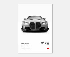 BMW M4 CSL Sports Car Poster - Aesthetic Wall Decor
