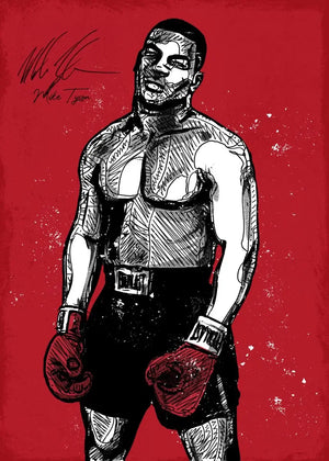 Iron Mike Tyson Boxing Painting Poster - Aesthetic Wall Decor