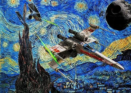 X-Wing Star Wars Starry Night Movie Poster