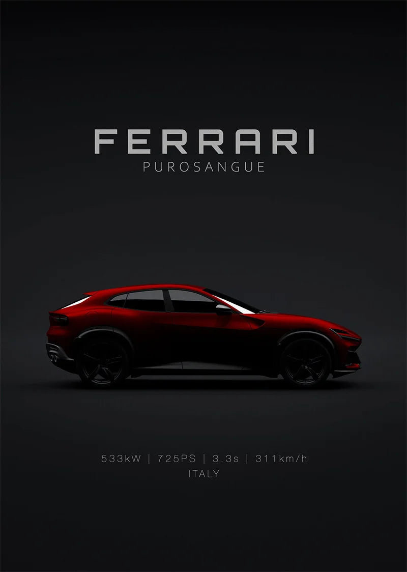 Ferrari Purosangue Car Poster