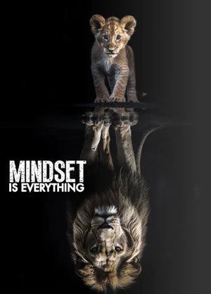 Mindset Is Everything Lion Motivational Poster - Aesthetic Wall Decor