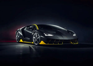 Lambo Black Yellow Supercar Poster - Aesthetic Wall Decor
