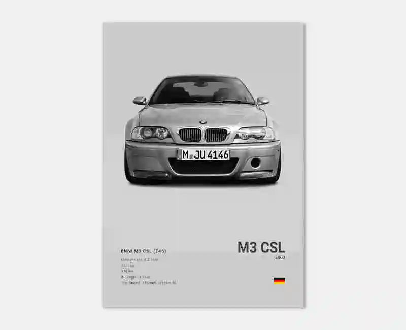 BMW M3 CSL Sports Car Poster