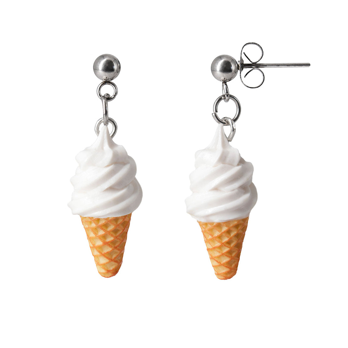 Download Handmade Soft Vanilla Ice Cream Stud Dangle Earrings Polinacreations