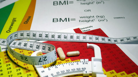 BMI and Tape Measure. Weight Loss Concept
