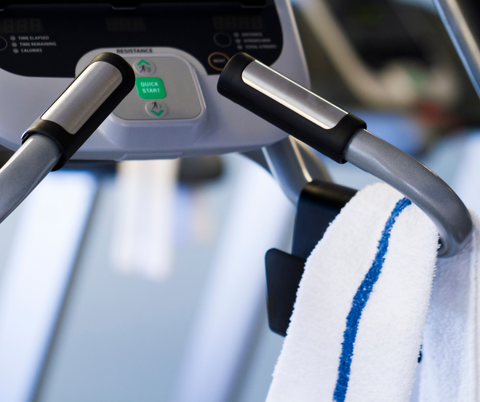 Elliptical machine, handle close up