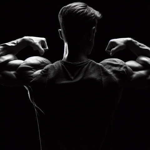 a man flexing his back muscles after doing a lot of trap bar deadlifts