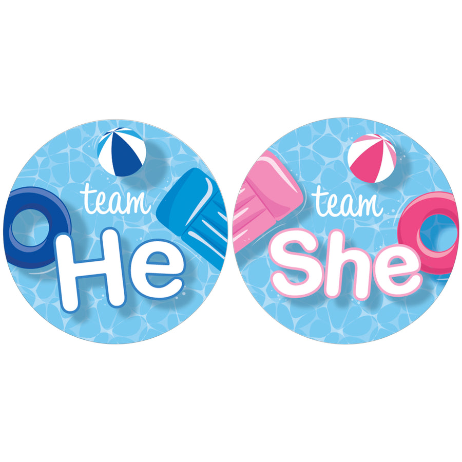 Fishing Baby Gender Reveal Party -Team Fish-He or Fish-She Stickers –  Distinctivs Party