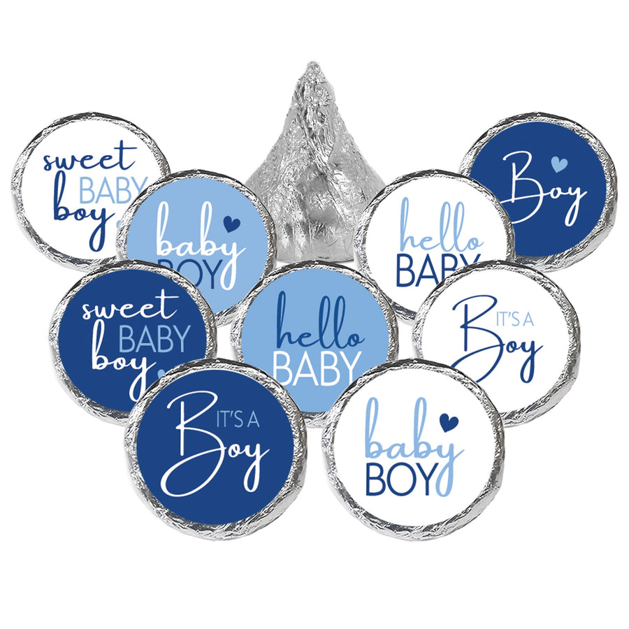 Blue It's a Boy Baby Shower Favor Stickers - Sweet Baby Boy