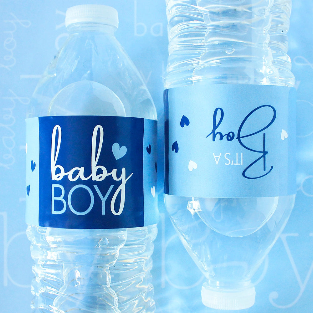 Blue It's a Boy Baby Shower Favor Stickers - Sweet Baby Boy