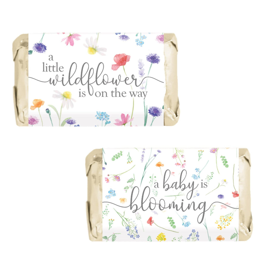 Little Wildflower: Baby Shower for Girl Thank You Stickers - 40 Floral Party Favor Stickers