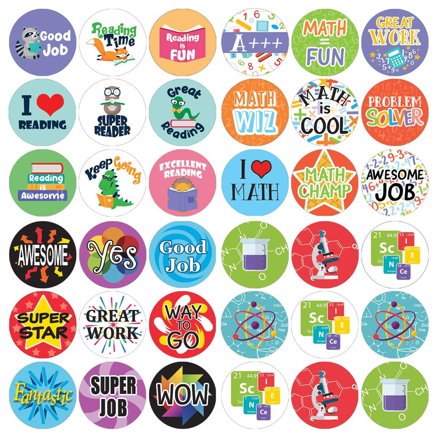 Distinctivs Winter Theme Teacher Motivational Reward Stickers for Students  - 1,080 Stickers 