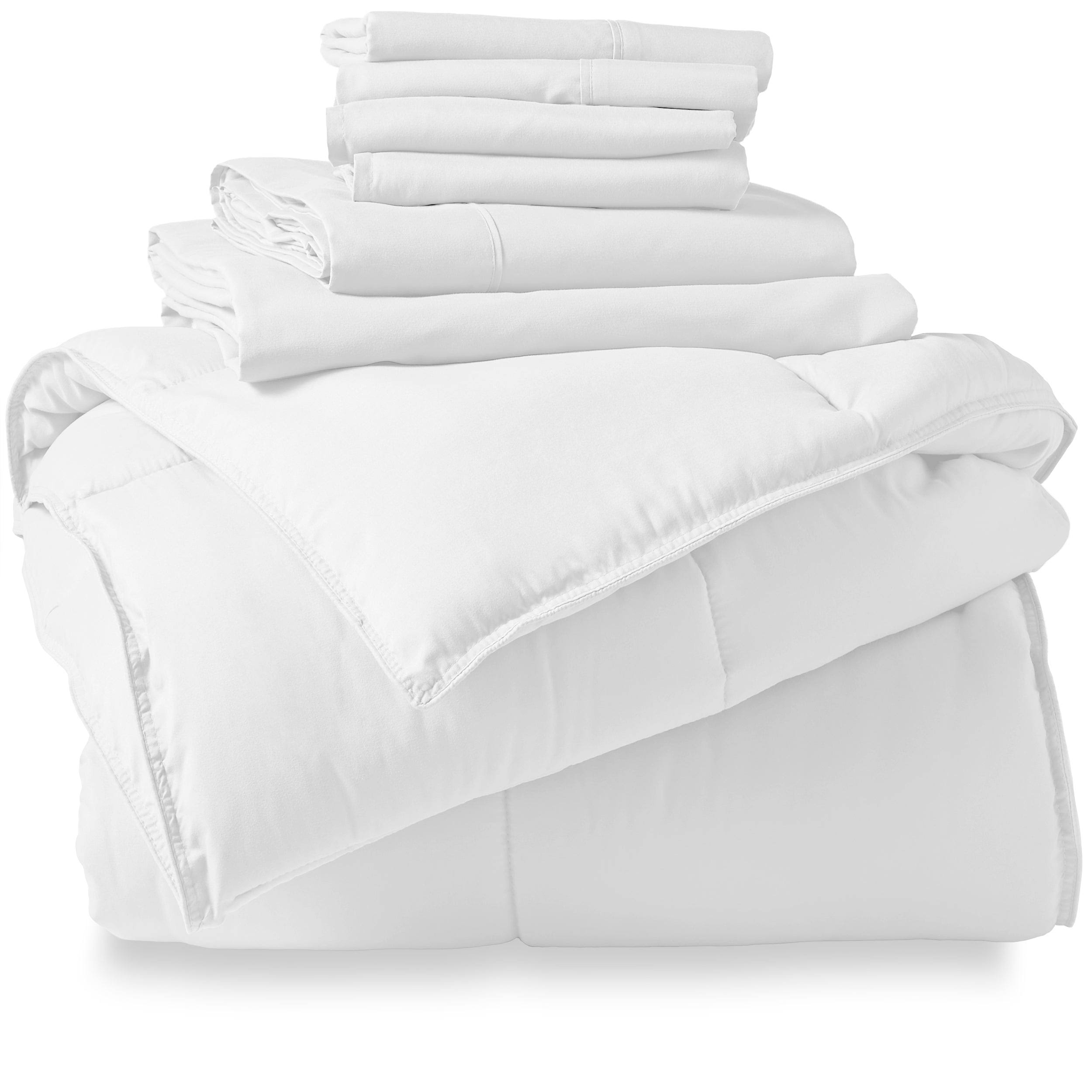 Bare Home Bed-In-A-Bag 7 Piece Comforter & Sheet Set - Queen - Goose Down Alternative - Ultra-Soft 1800 Premium - Hypoallergenic - Breathable Bedding