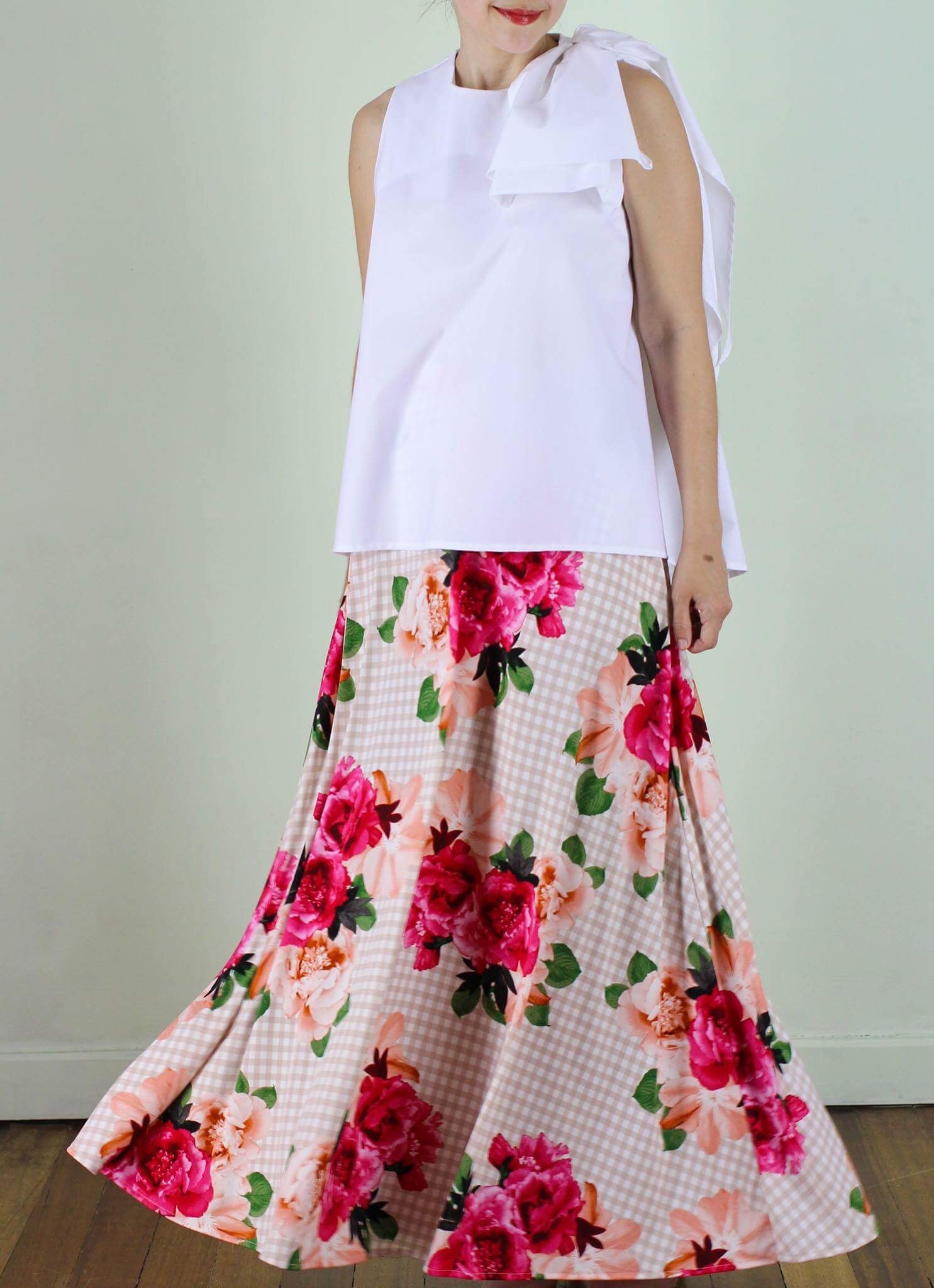 maxi flower skirt