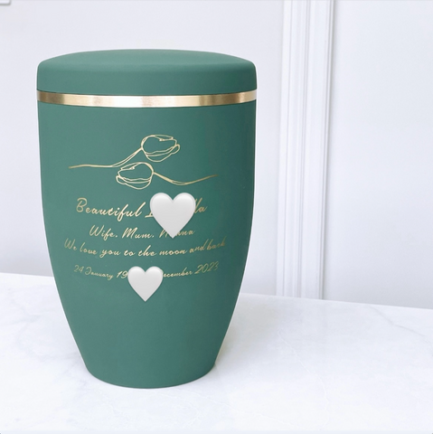 Customised Urn for Ashes with personal wording