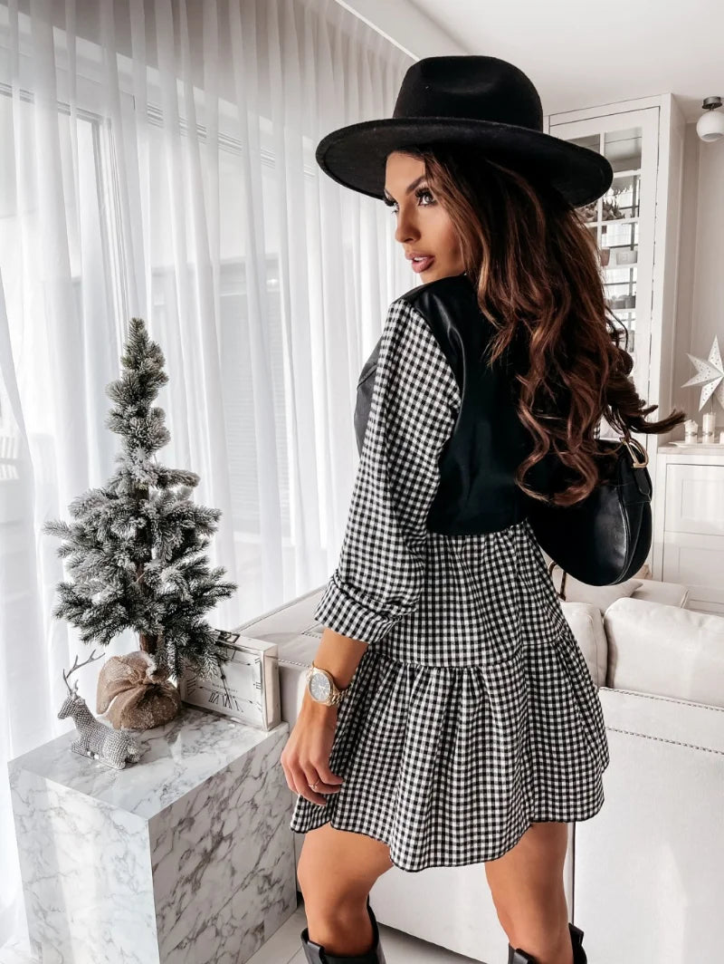 White Pleated Shirt Dress Women Casual Office Mini Dress - Image 7