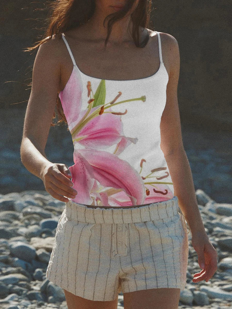 Flower Print Sleeveless Camisole: Aesthetic Grunge Fairycore Clubwear - Image 11