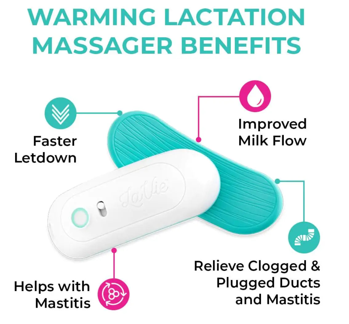 LaVie Lactation Massager, Rose, Breastfeeding Support for Clogged Ducts,  Mastitis, Improve Milk Flow, Engorgement, Waterproof 