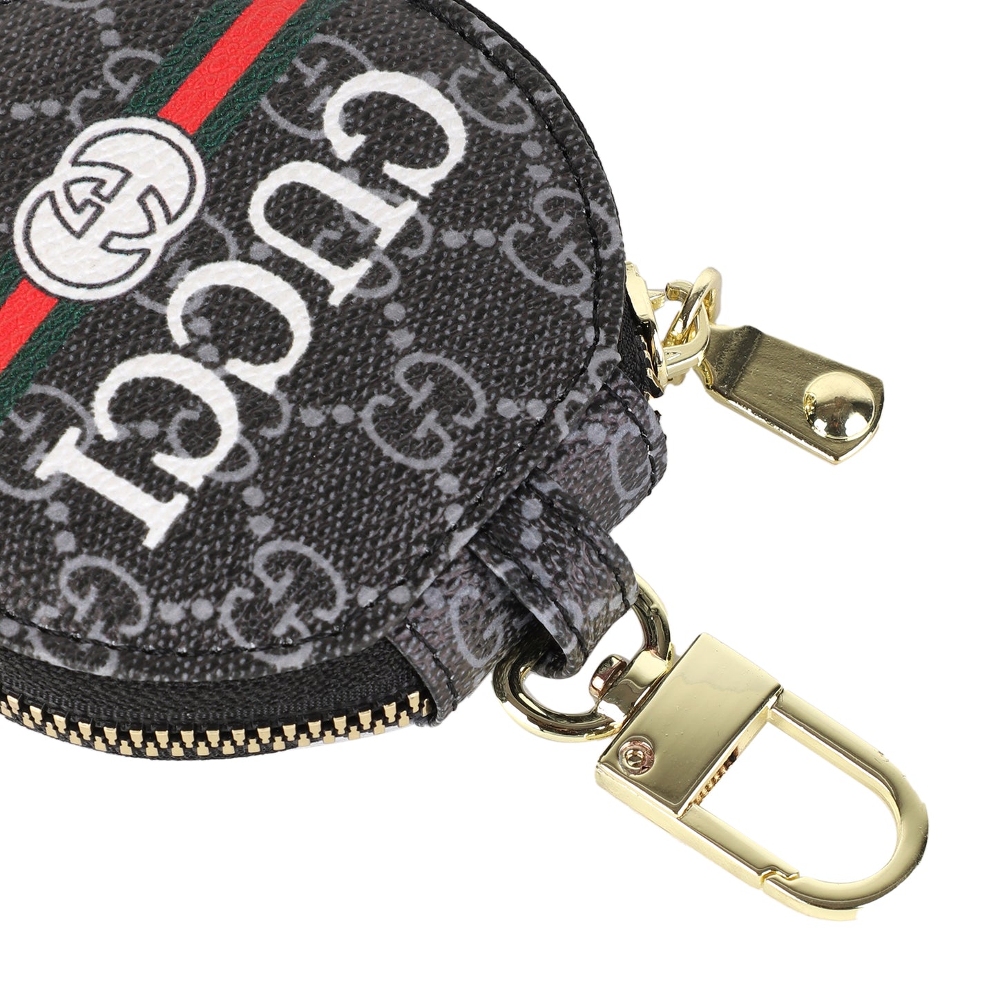 Gucci Round Leather Black Earphone Case