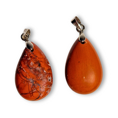 Gemstone pendant drop of red jasper