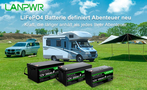 ALT: Camping batteries of LANPWR with camping van