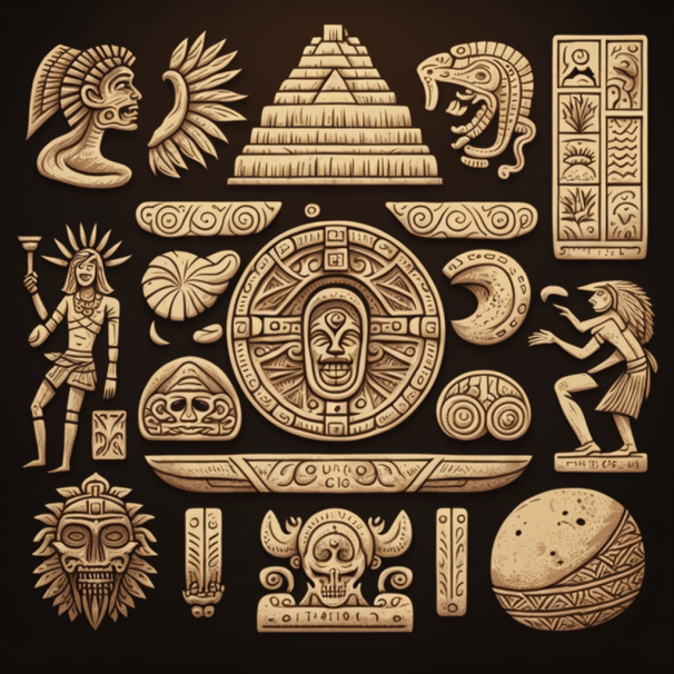 Aztec Sacrifice Drawings - Symbols and Motifs