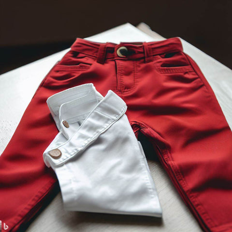 red pants and white shirt