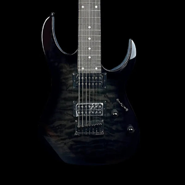 Đàn Guitar Điện Ibanez GIO GRG7221QA, Transparent Black Sunburst
