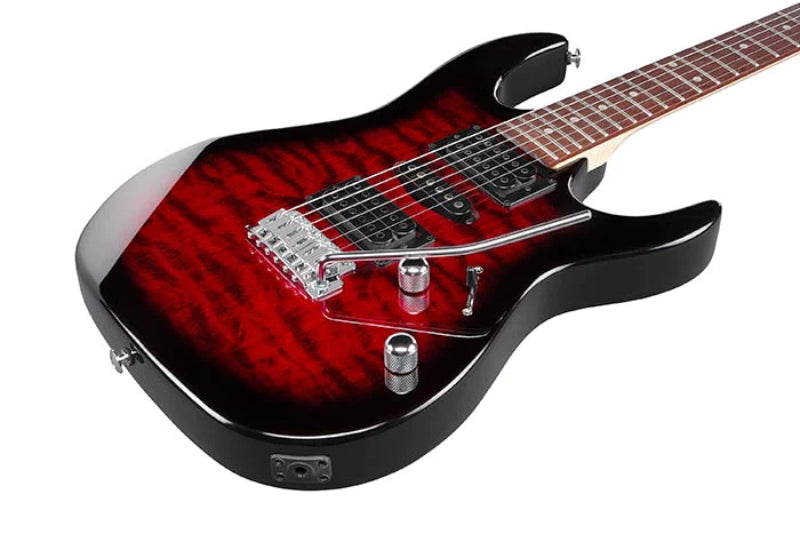 Đàn Guitar Điện Ibanez GIO GRX70QA, Transparent Red Burst