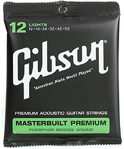Gibson Masterbuilt Premium Phosphor Bronze Acoustic Guitar Strings, Light 12-53