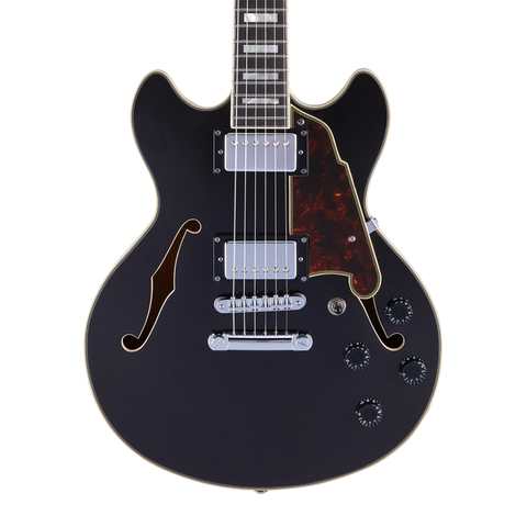 Đàn Guitar Điện D'Angelico Premier Mini DC Semi-Hollow, Black Flake