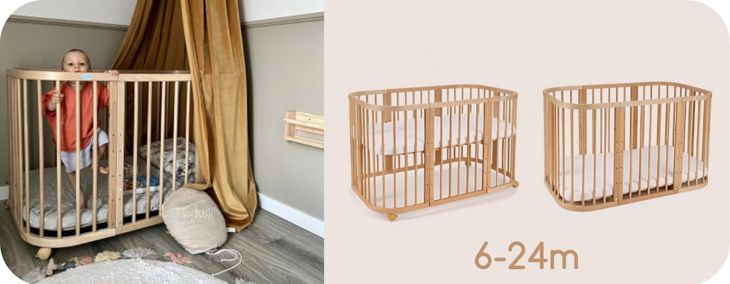 Waldin 7in1 Baby cot, from 6 to 24 months
