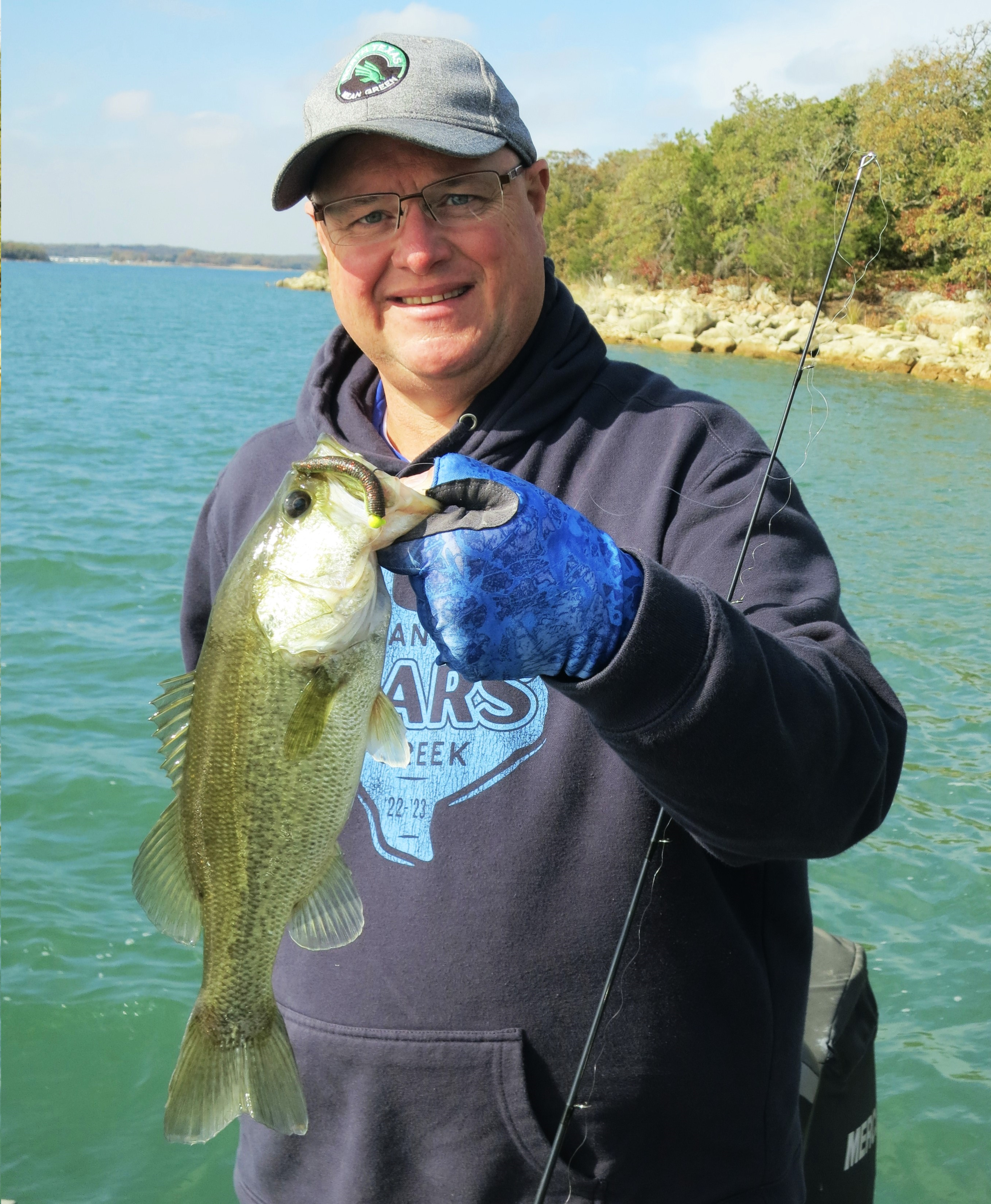 Gentleman with a Large Mouth Bass caught on a Z-Man Finesse Bait