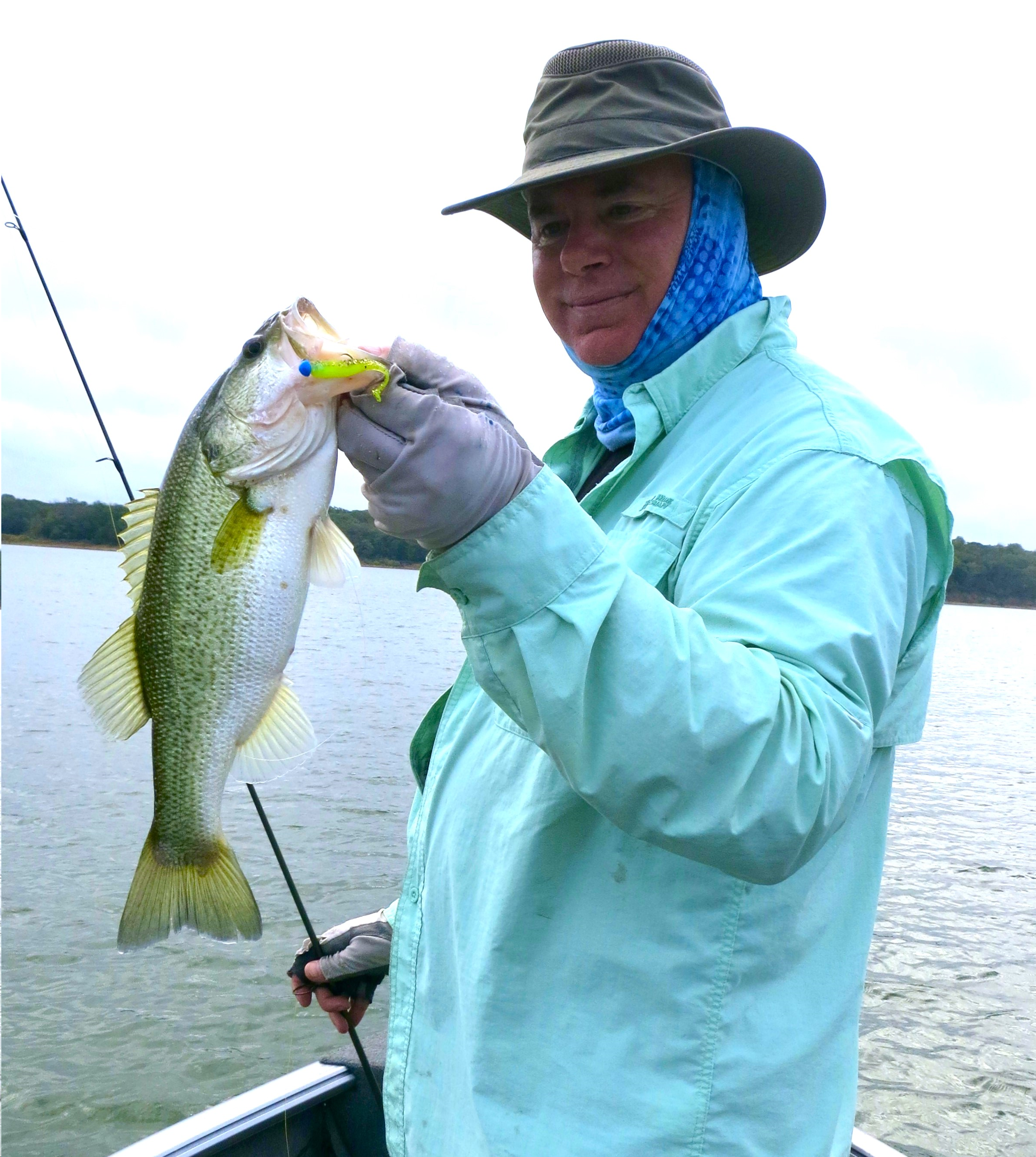 Steve with a Large mouth bass caught on October 26