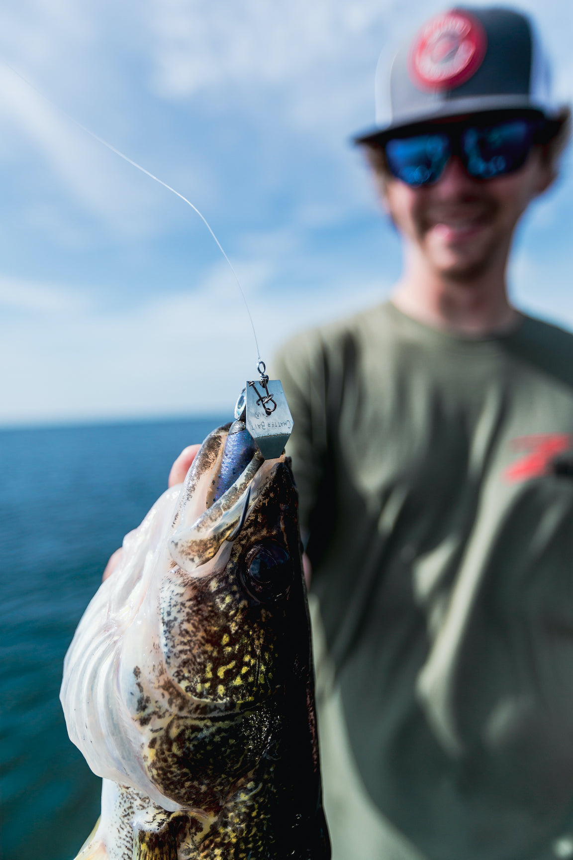 Dylan Nussbaum with a Walleye he caught on a ChatterBait