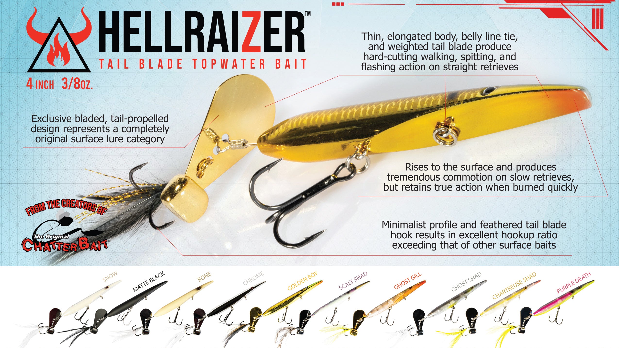 Product image showing all colors made for the HellraiZer