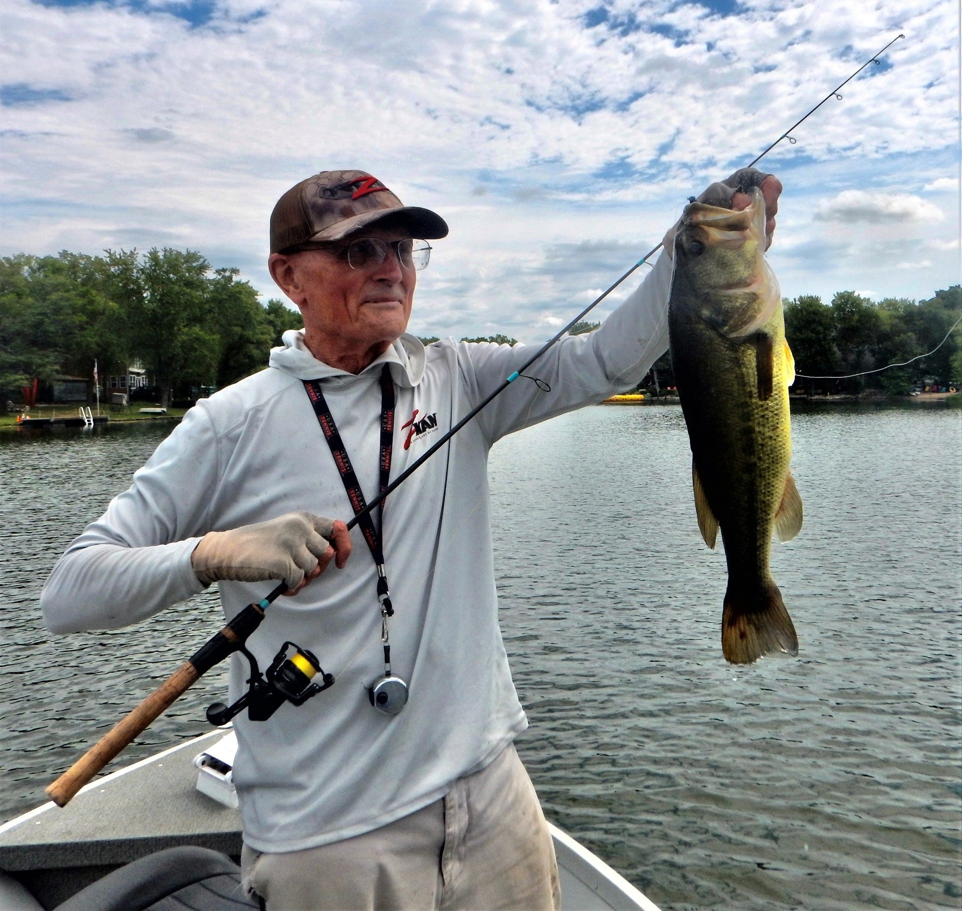 Ned Kehde with a bass