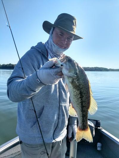 Steve Reideler with a large mouth bass