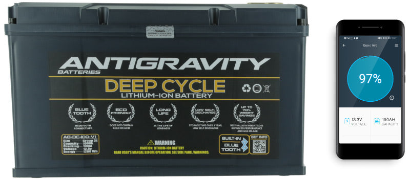 AG-DC100-V1 Lithium Deep Cycle Battery with Bluetooth Monitoring