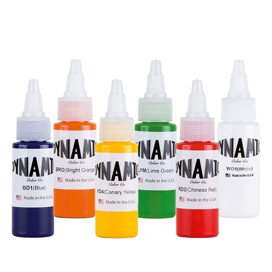 DYNAMIC COLOR Tattoo Ink 1oz Red Green White Blue Black Purple Brown Pink  Colors