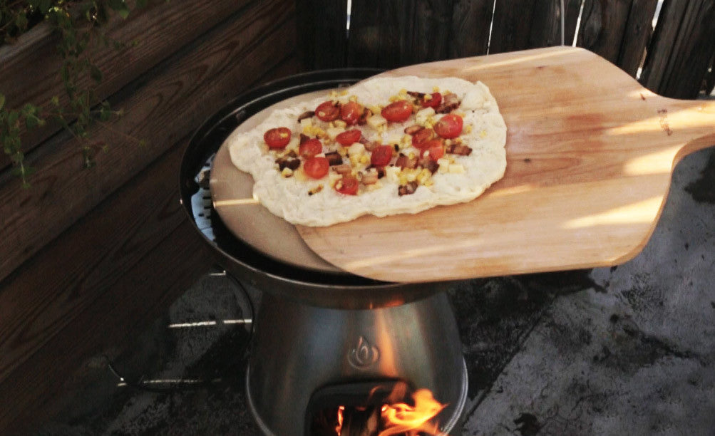 BioLite BaseCamp Recipe - Tomato Bacon Wood Fired Pizza