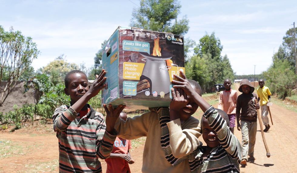 Distributing HomeStove in Bungoma, Kenya