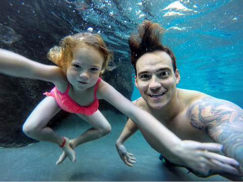 Drae Swimming With Dad