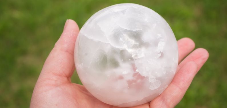 selenite crystal ball