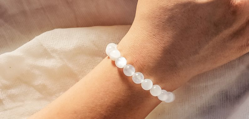 selenite bracelet