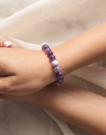 Purple Round Amethyst Gemstone Bracelet, For Jewelry, 50 Gram at Rs  200/piece in Khambhat