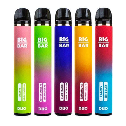 Experience double the delight with Big Bar Duo Disposable Vape! 2200 puffs of bold flavor in one sleek design. Elevate your vaping journey with MistVapor. Order now for a flavorful escape!