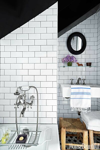 Dark grouted tiles 